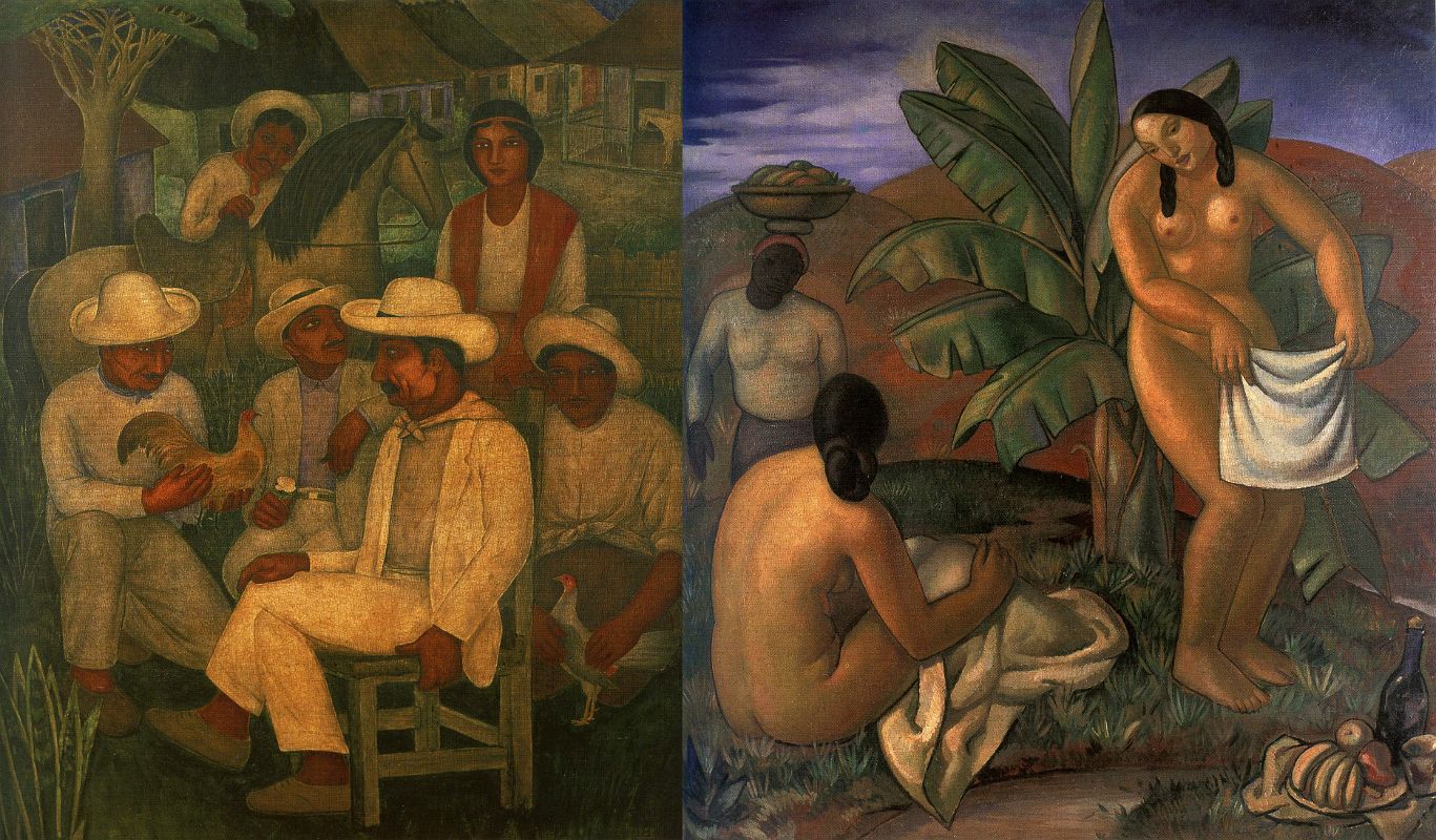 68 Cuba - Havana Centro - Museo Nacional de Bellas Artes - Eduardo Abela, Guajiros, Farmers - Antonio Gattorno - Mujeres junto al Rio, Women by the River